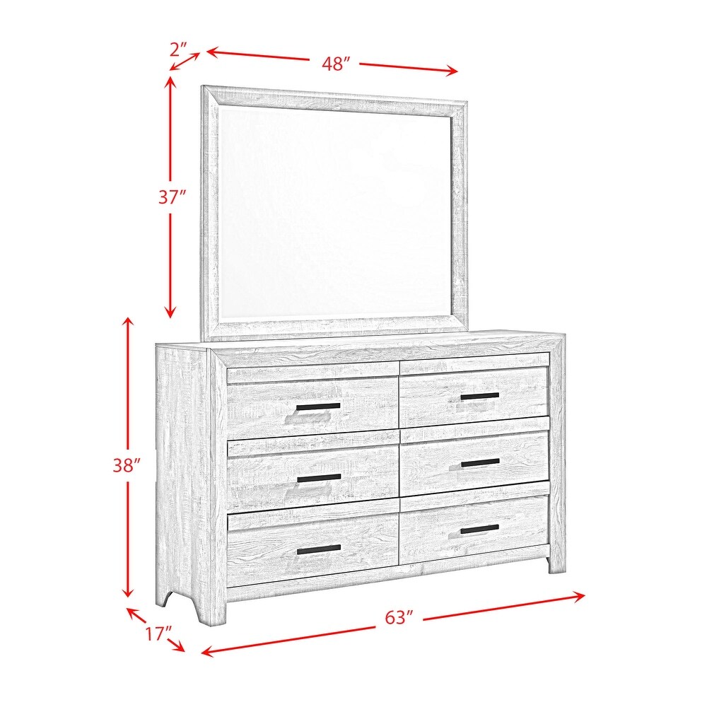 Picket House Furnishings Keely 6 Drawer Dresser   Mirror Set in White