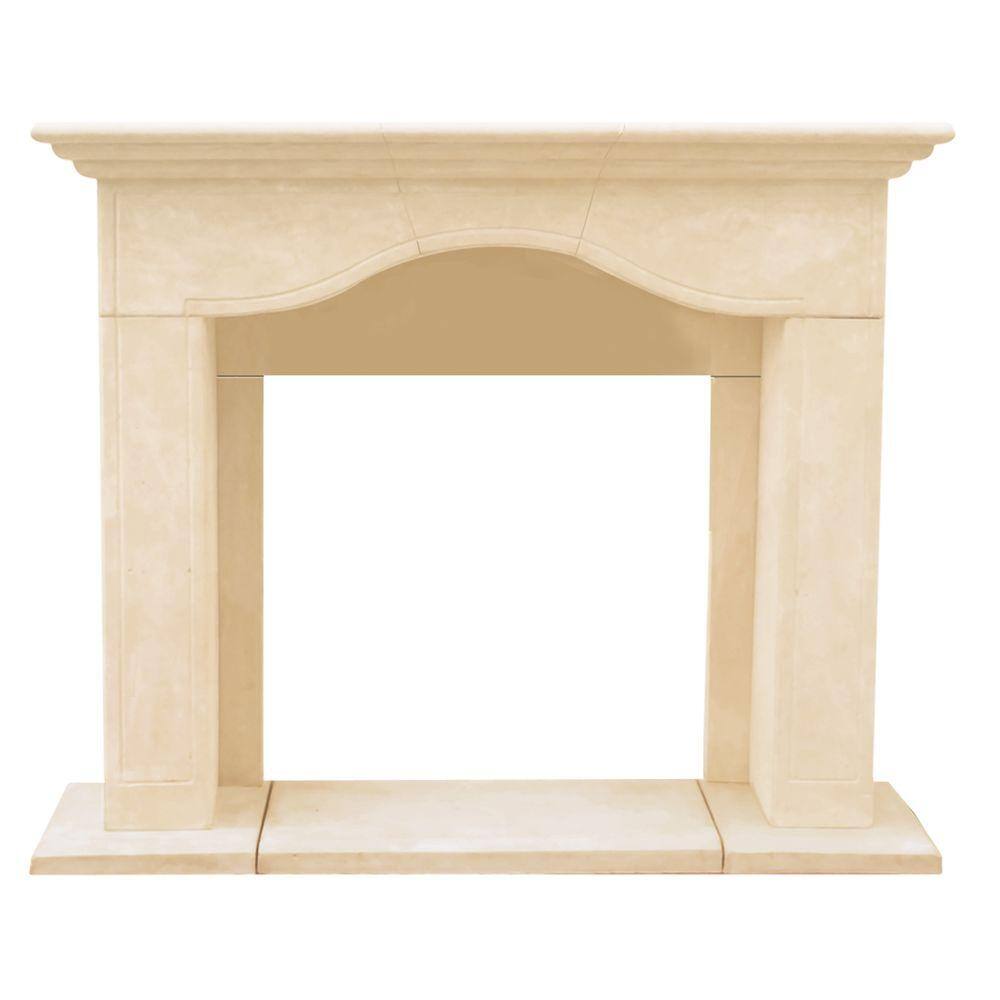 Historic Mantels Chateau Series Marissa 52 in. x 62 in. Cast Stone Mantel CM14004