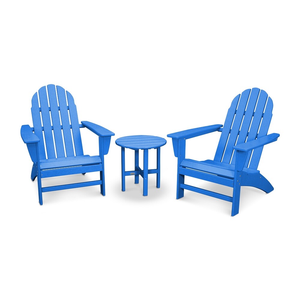 POLYWOOD Vineyard 3 piece Outdoor Adirondack Chair and Table Set