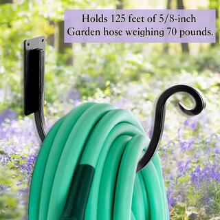 Cubilan Outdoor Garden Hose Holder: 8 in. Metal Water Hose Holder for Wall Mount - Garden Hose Hanger Hook for Outside B09SHS6X9W