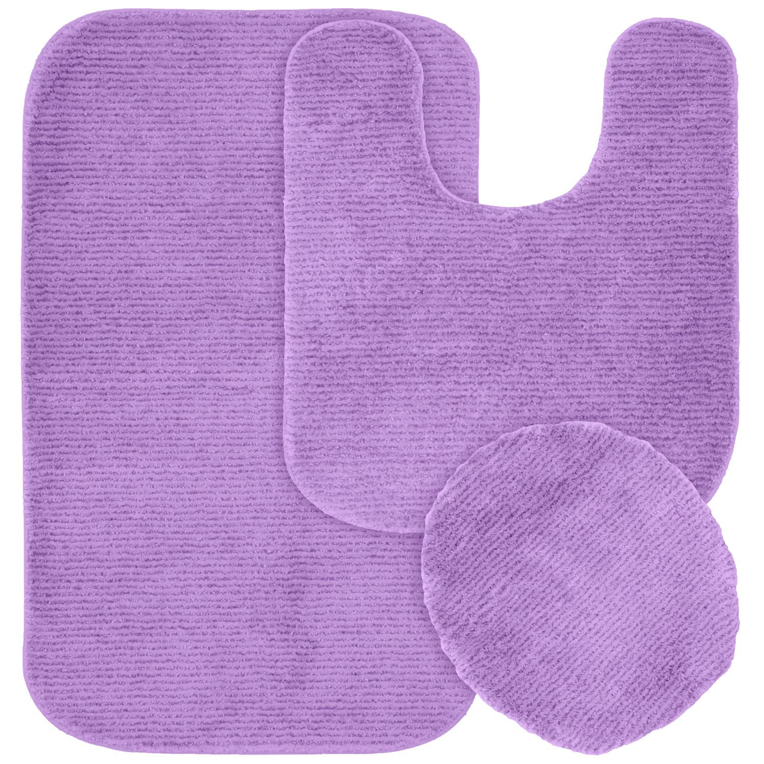 Garland Rug Glamour 3 Piece Nylon Washable Bathroom Rug Set Purple  Crowdfused