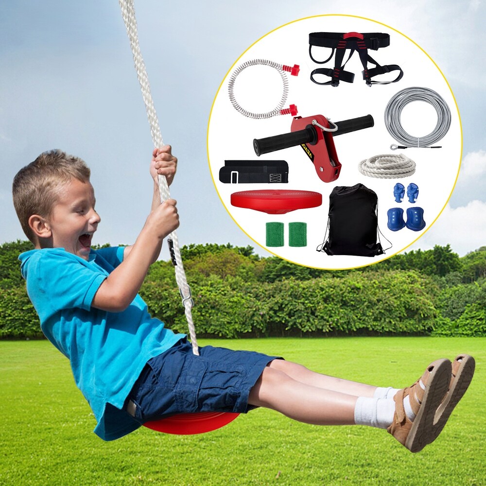 VEVOR Backyard Zipline Kit Outdoor Yard Toys with Seat  Brake  and Steel Trolley