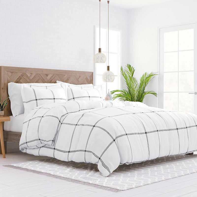 Home Collection Premium Ultra Soft Grid Duvet Cover Set