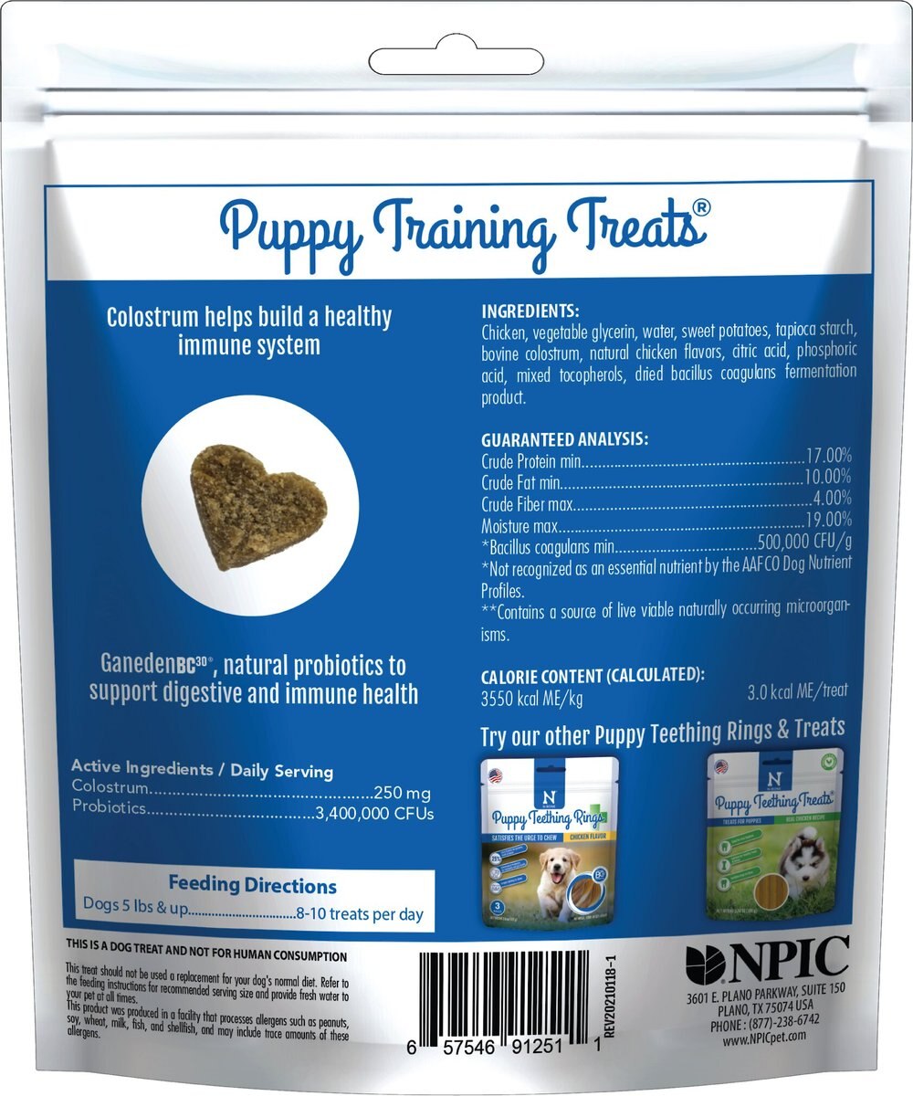 N-Bone Puppy Training Real Chicken Recipe Grain-Free Dog Treats， 6-oz pouch