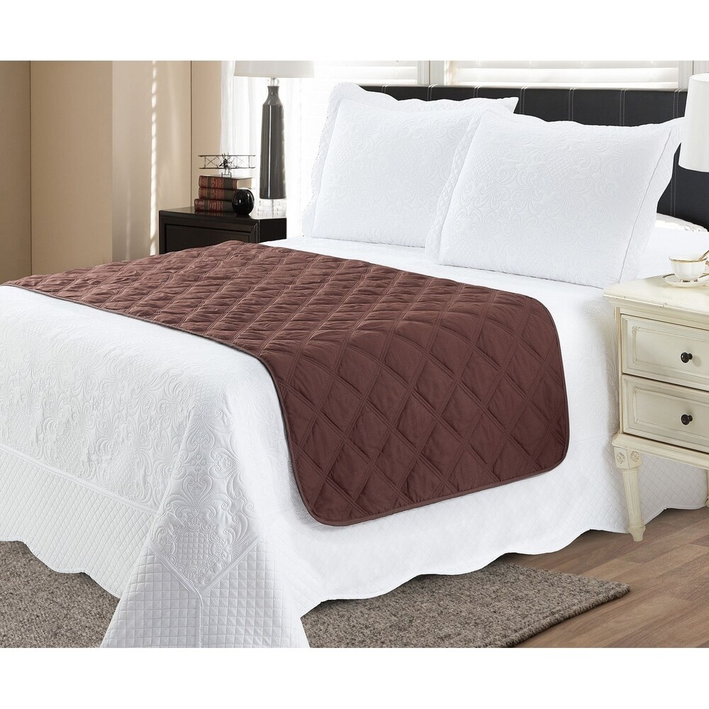 Bed Runner Protector Chocolate Tan   King