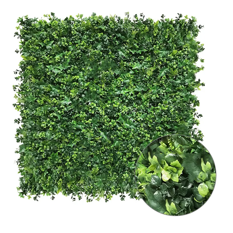 Vertical Garden Outdoor Decorative Boxwood Greenery Plastic Backdrop Panel Hanging Faux Artificial Green Plant Leaves Grass Wall