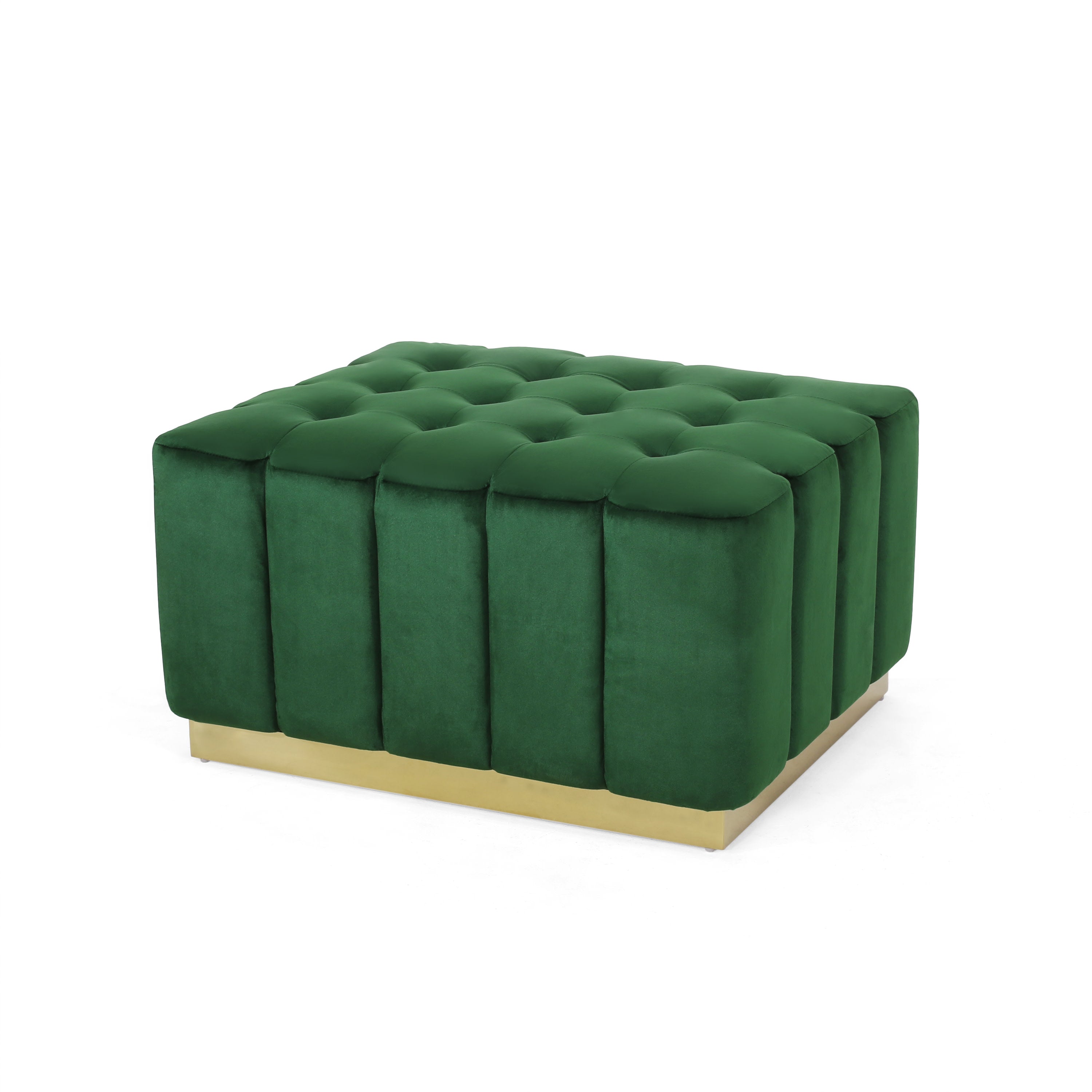 Fairfax Modern Glam Velvet Tufted Ottoman