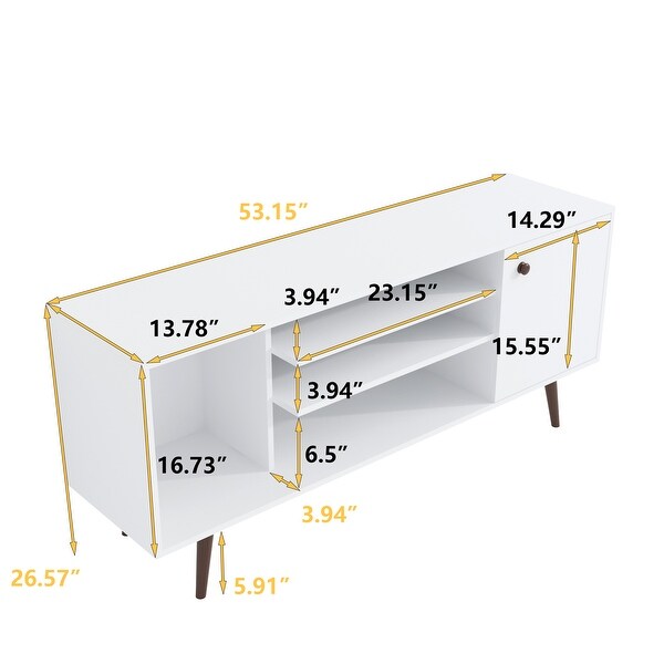 TV Stand Use in Living Room Furniture with 1 storage and 2 shelves Cabinet