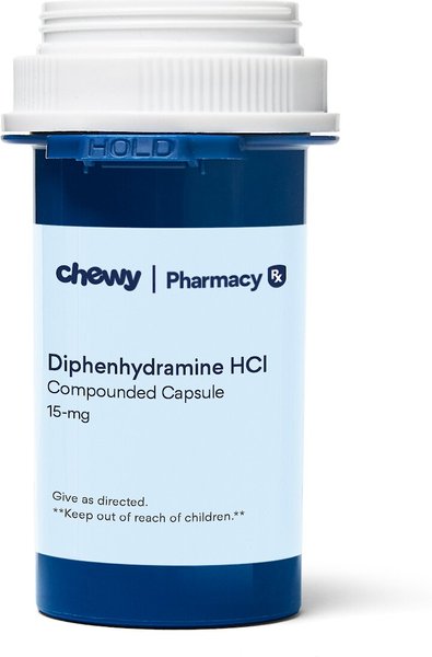 Diphenhydramine HCl Compounded Capsule for Dogs and Cats