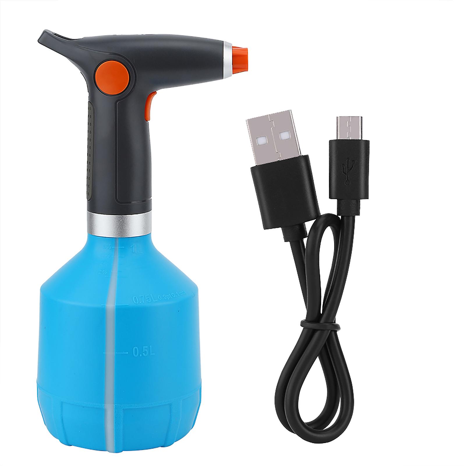 Usb Rechargeable Electric Spray Bottle Watering Tool For Flower Plant (light Blue)