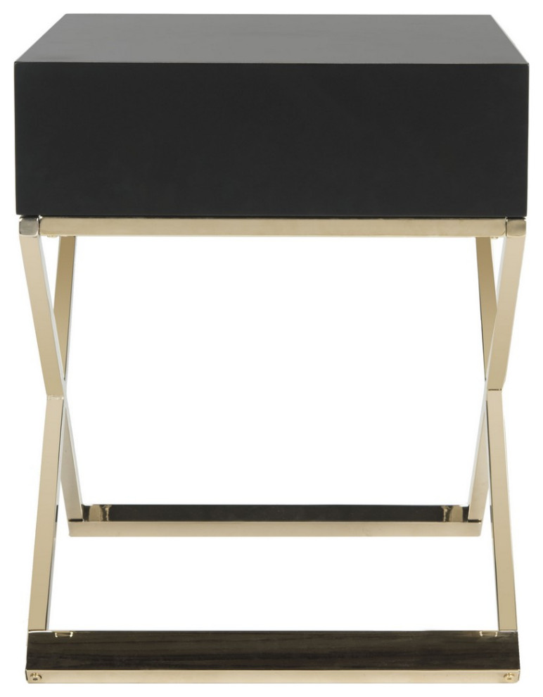 Elliot Modern Cross Leg End Table Black   Contemporary   Side Tables And End Tables   by Peachtree Fine Furniture  Houzz