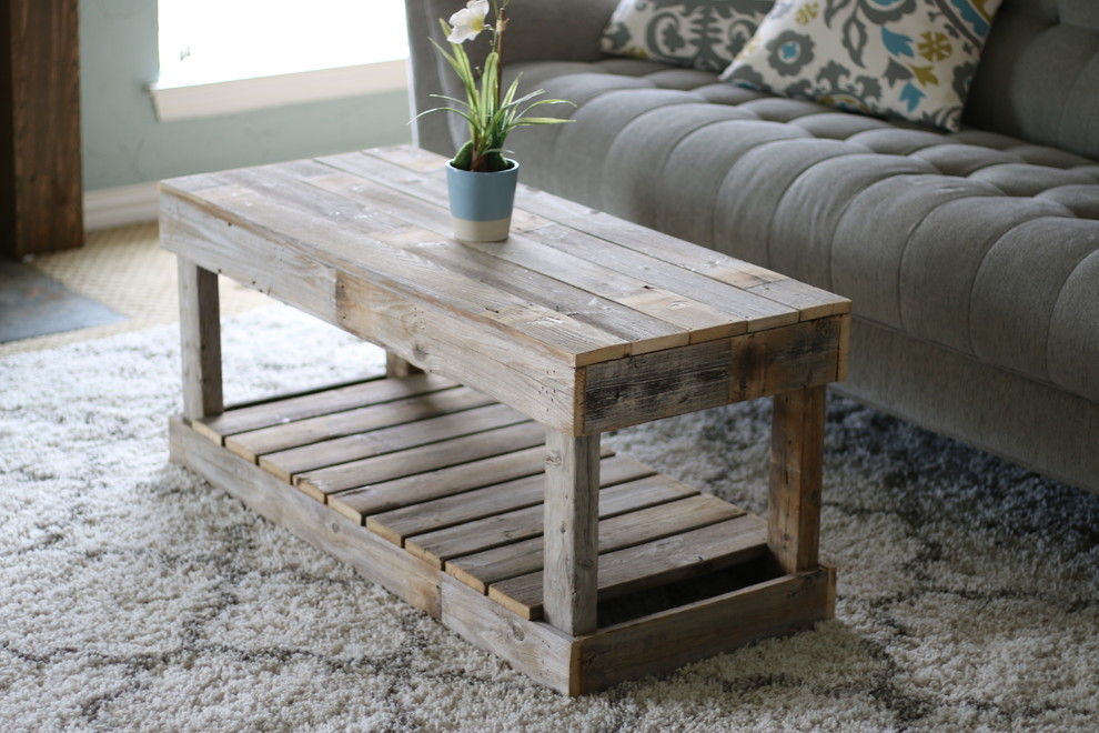 Unfinished Natural Slatted Coffee Table   Farmhouse   Coffee Tables   by Doug and Cristy Designs  Houzz