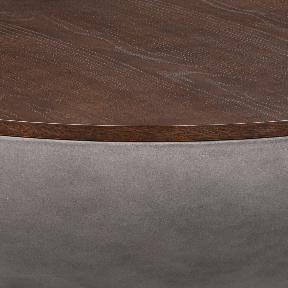 Armen Living Melody Concrete/Brown Brushed Oak Coffee Table LCMFCOCCBR   Transitional   Coffee Tables   by HedgeApple  Houzz