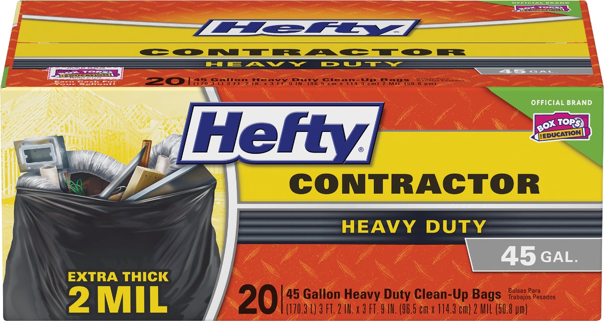 Hefty Contractor Trash Bag 45 Gal. Black