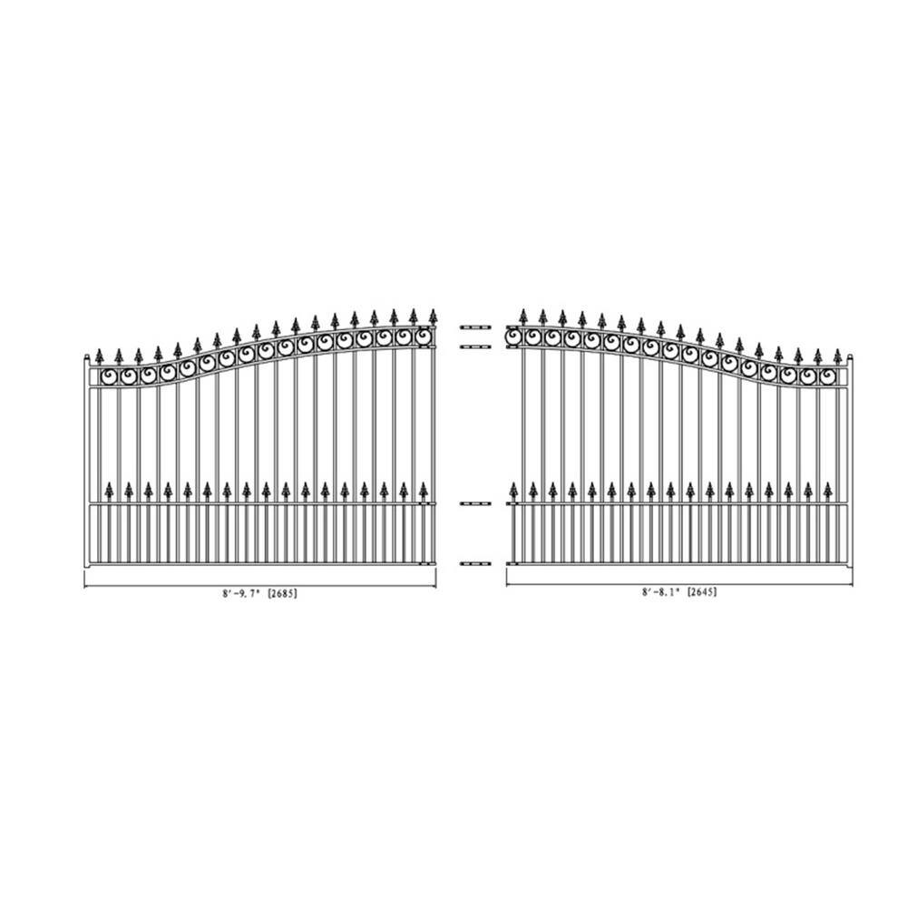 ALEKO Prague Style 18 ft. x 6 ft. Black Steel Single Slide Driveway Fence Gate DG18PRASSL-HD