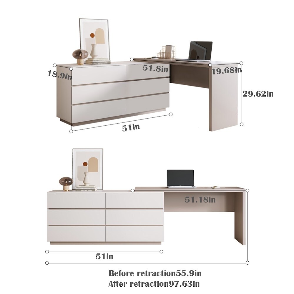 Extendable L shaped desk  office desk