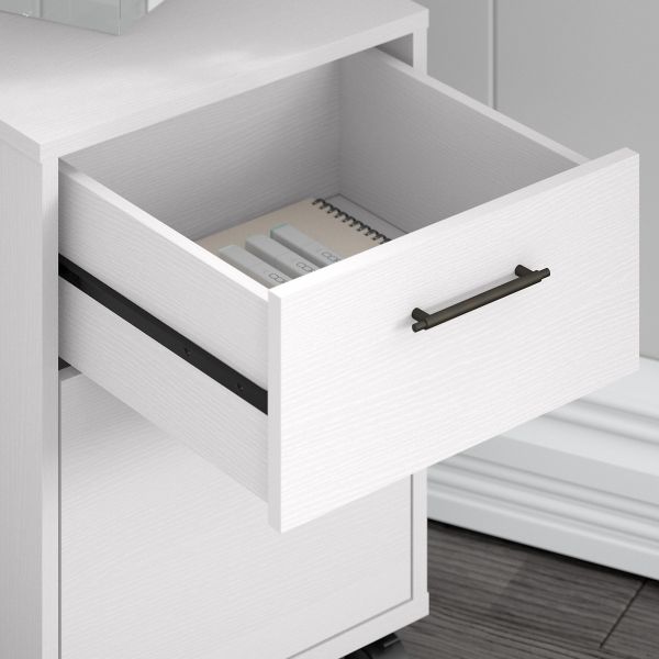 Bush Furniture Key West 2 Drawer Mobile File Cabinet in Pure White Oak