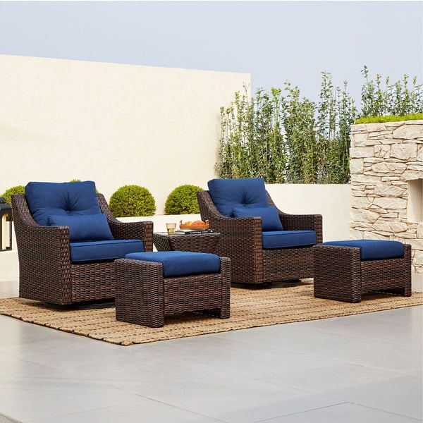 Murphy Outdoor Wicker Patio Furniture Swivel Glider Chair