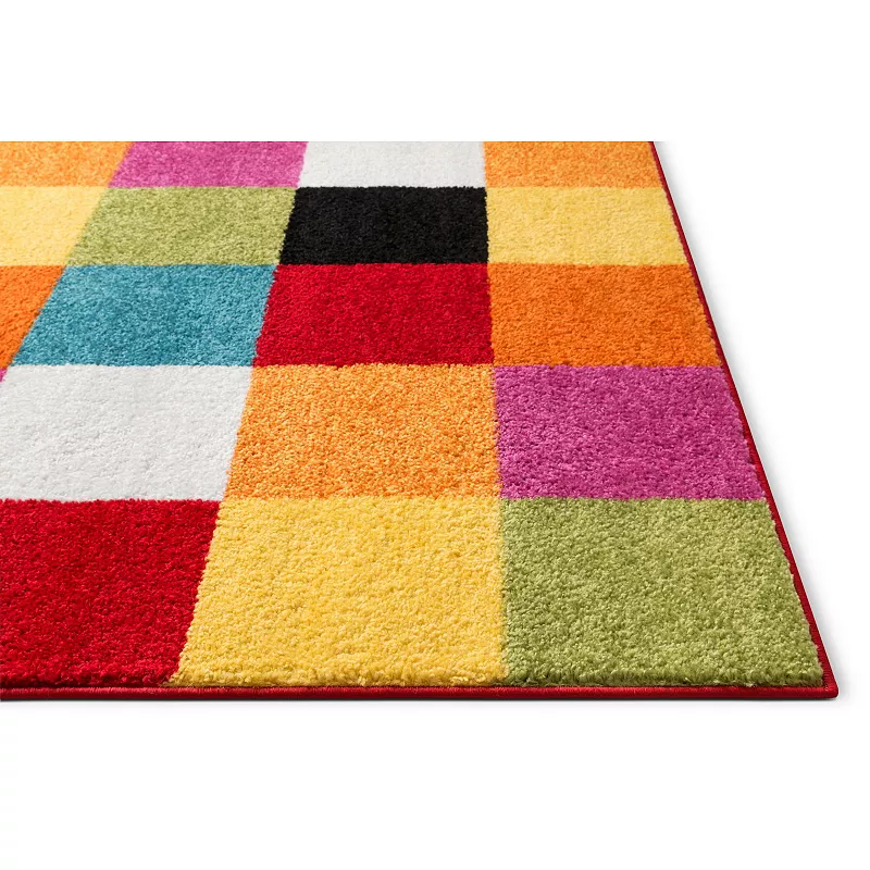 Well Woven StarBright Bright Square Multi Kid's Area Rug