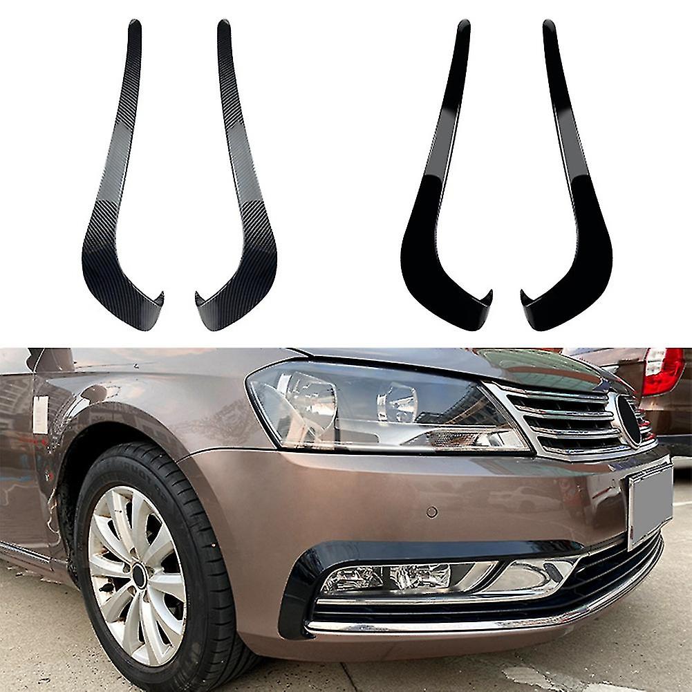 Car Black Front Fog Lamp Eyebrow Wind Knife Fog Light Eyebrow Eyelid Trim Cover For B7 2011-2015