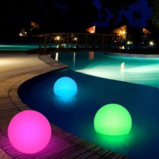 2 Main Access 13 in. Ellipsis Pool Waterproof Floating LED Ball Lights (2-Pack) 2 x 131789