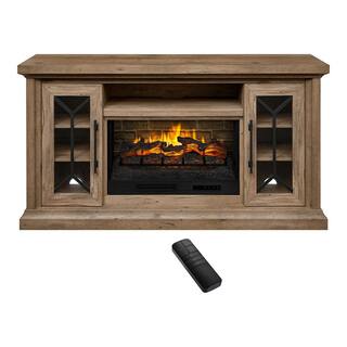 Home Decorators Collection Madison 68 in. Freestanding Electric Fireplace TV Stand in Natural Rustic Oak HDFP68-51BE