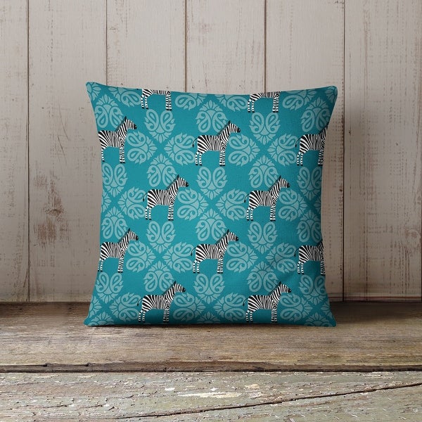 ZEBRA HERD BLUE Indoor|Outdoor Pillow By Kavka Designs