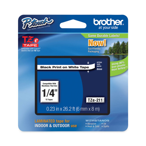 Brother TZe Standard Adhesive Laminated Labeling Tape， 0.23