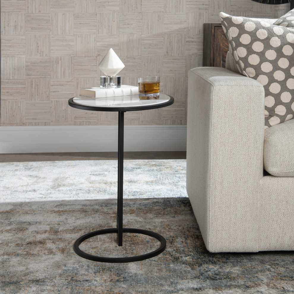 Uttermost Twofold White Marble Accent Table   Transitional   Side Tables And End Tables   by Uttermost  Houzz