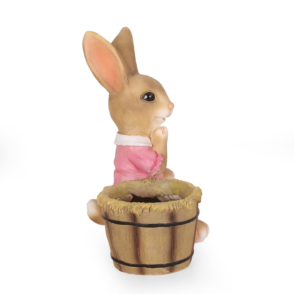 Kuhrs Outdoor Decorative Rabbit Planter by Christopher Knight Home   15.00\