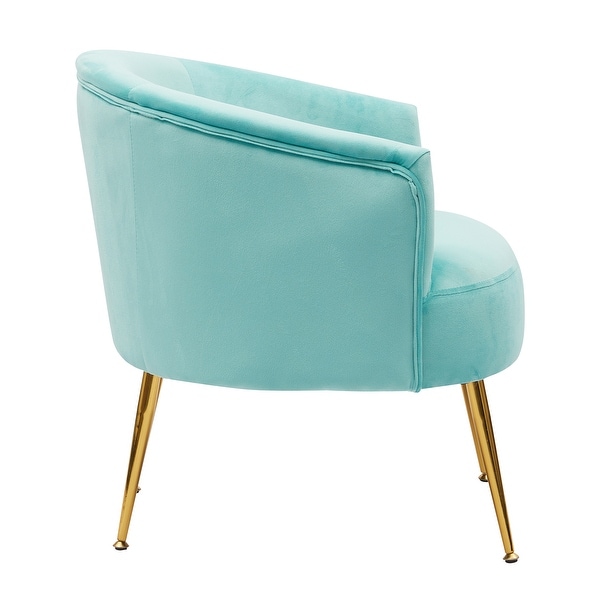 Velvet Accent Armchair Tub Chair With Gold Metal Legs for Living Room， Bedroom， Home Office