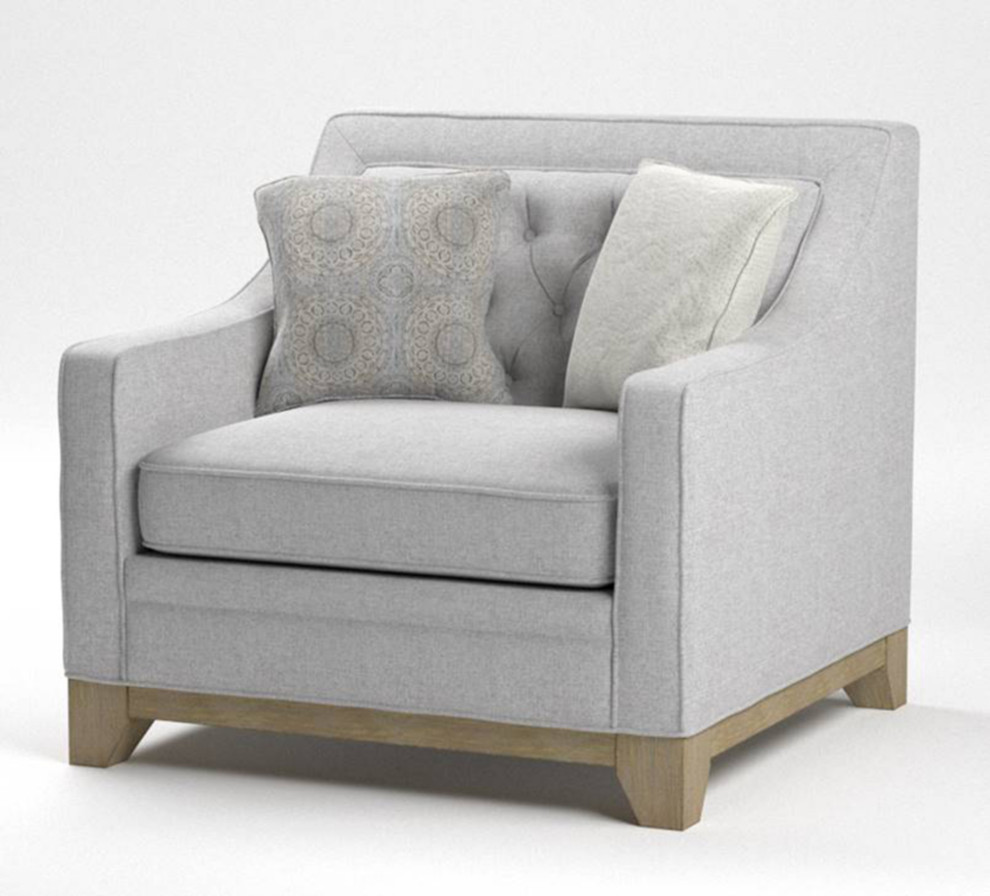 Meredith Accent Chair  Wickham Gray   Transitional   Armchairs And Accent Chairs   by Lorino Home  Houzz