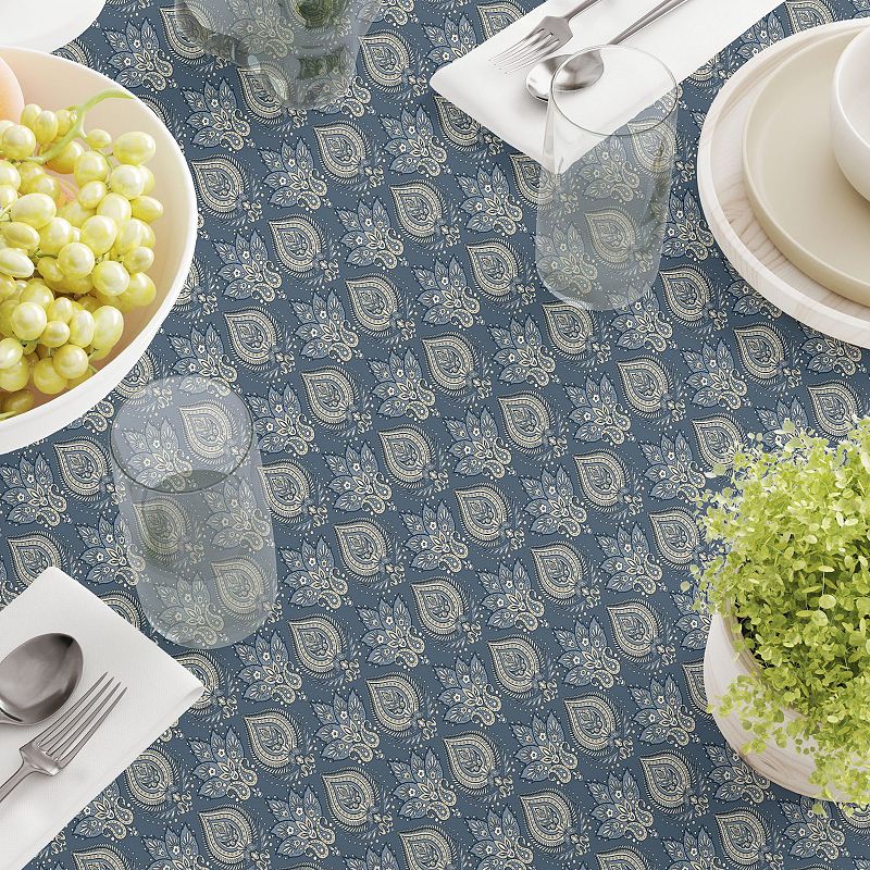 Square Tablecloth， 100% Cotton， 52x52， Floral 174