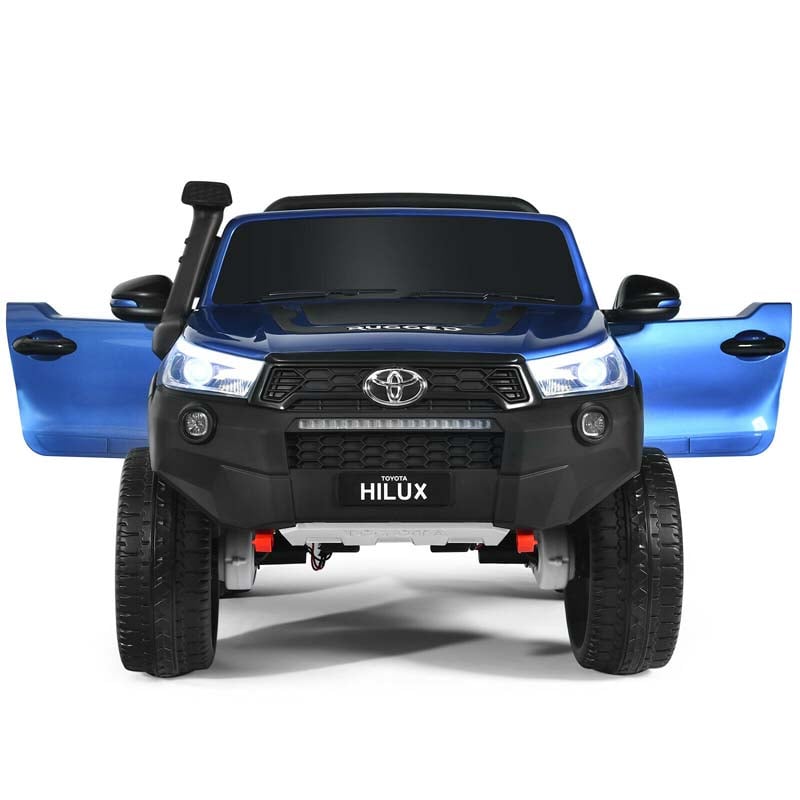 Licensed Toyota Hilux 2-Seater Kids Ride on Car 4WD 2x12V Battery Powered Riding Toy Truck with Remote