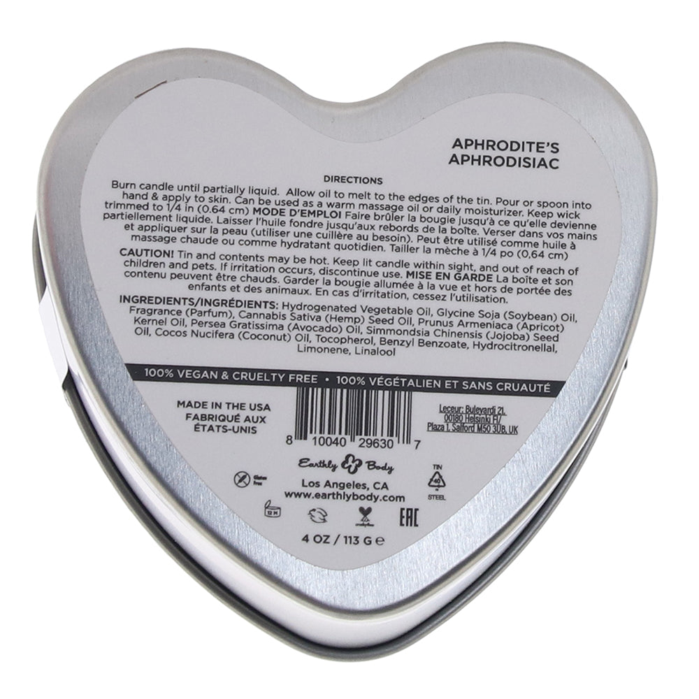 3-In-1 Massage Heart Candle 4oz in Aphrodite's Aphrodisiac