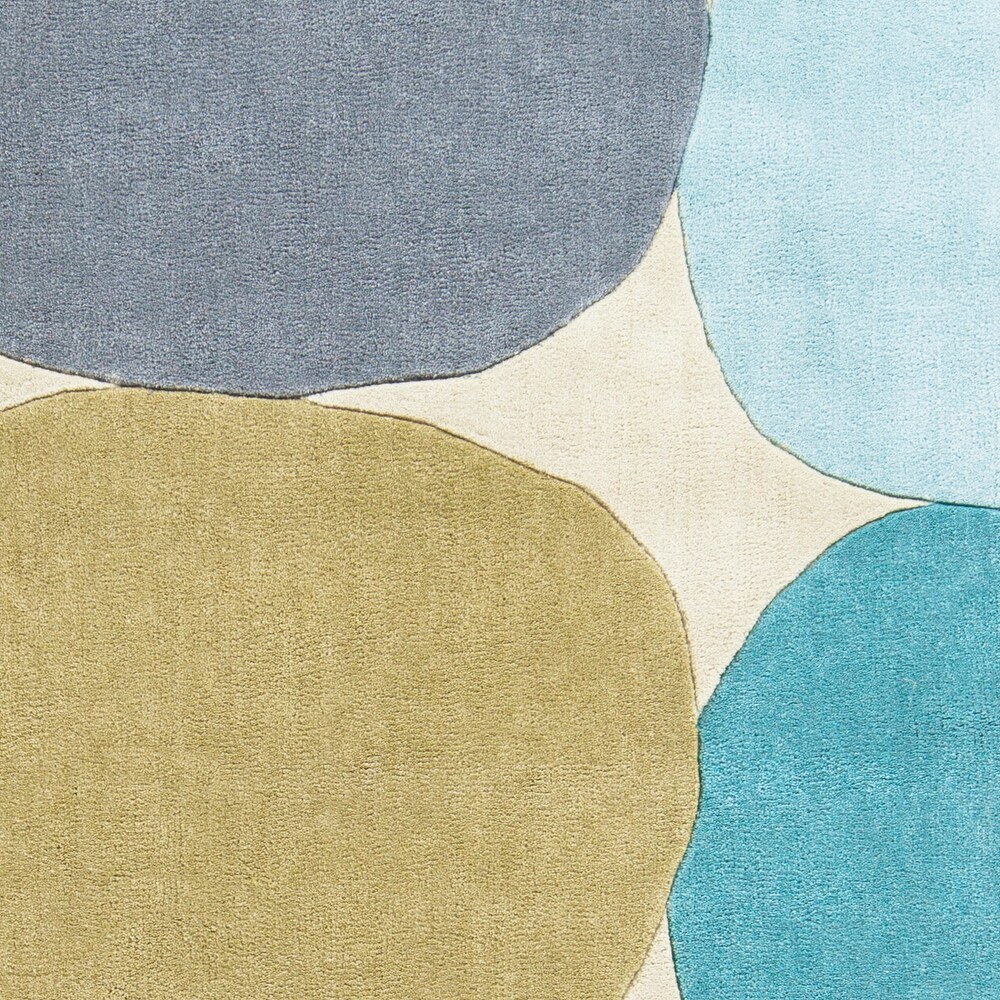 Hand tufted Geometric Contemporary Round Area Rug