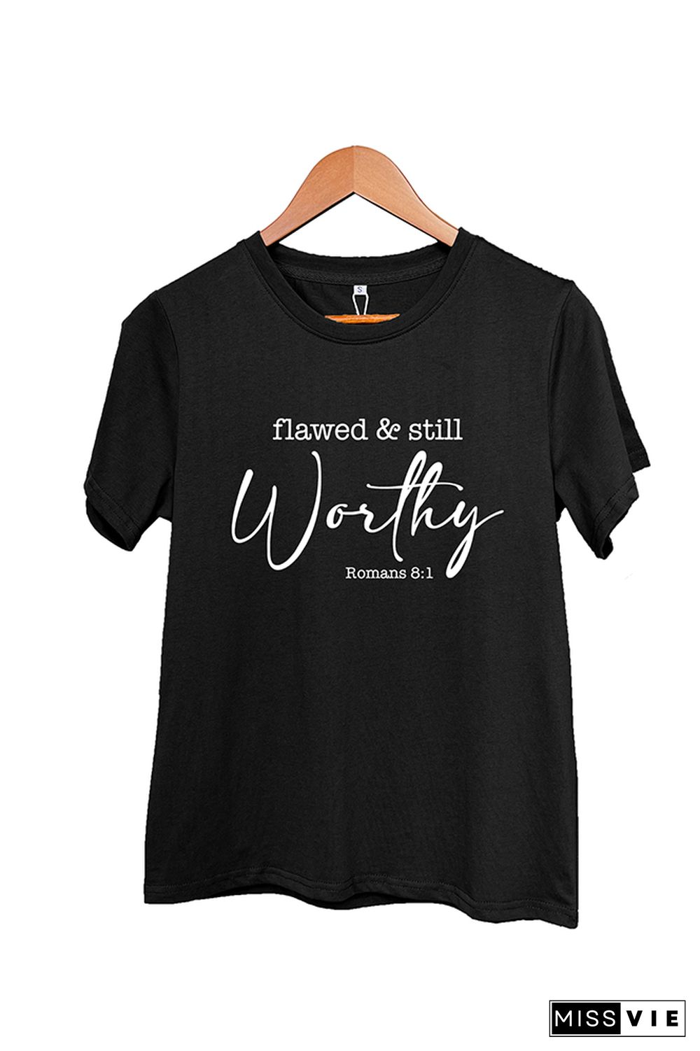 Flawed And Still Worthy Christian Romans Short Sleeve Graphic Tee Wholesale