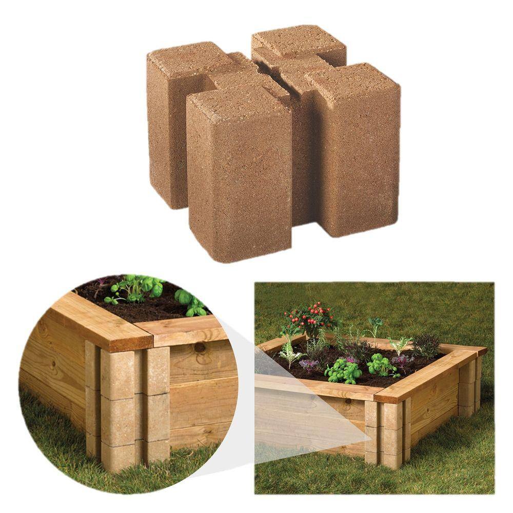 Oldcastle 7.5 in. x 7.5 in. x 5.5 in. Tan Brown Planter Wall Block (Pack of 24) 16202486