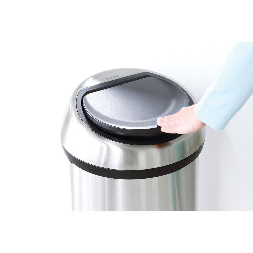 Brabantia 16 Gal. Matte Steel Fingerprint Proof Touch Top Trash Can 484506