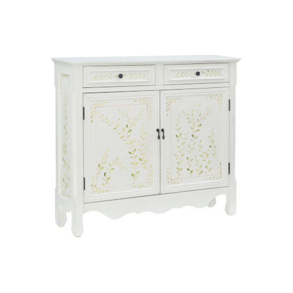 White Hand Painted Two-Door Console