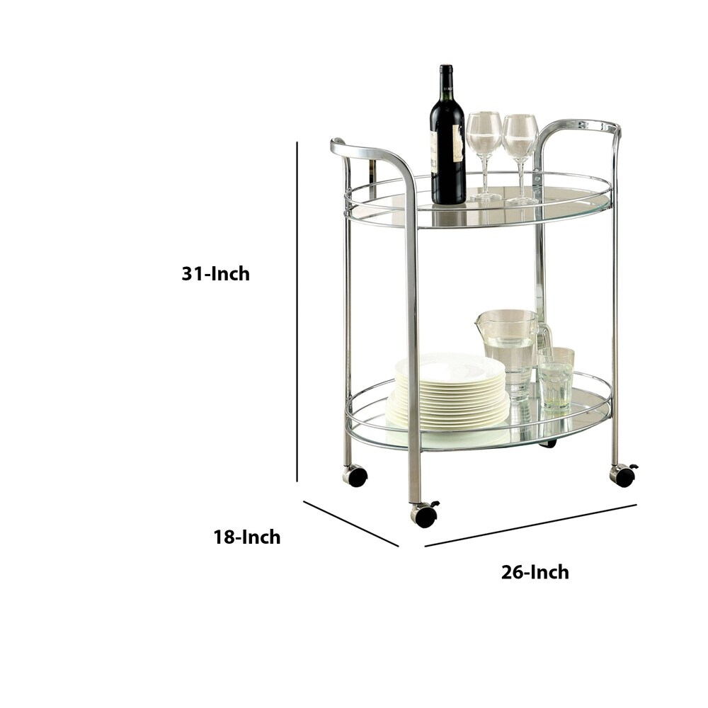 Loule Contemporary Serving Cart In Chrome Finish