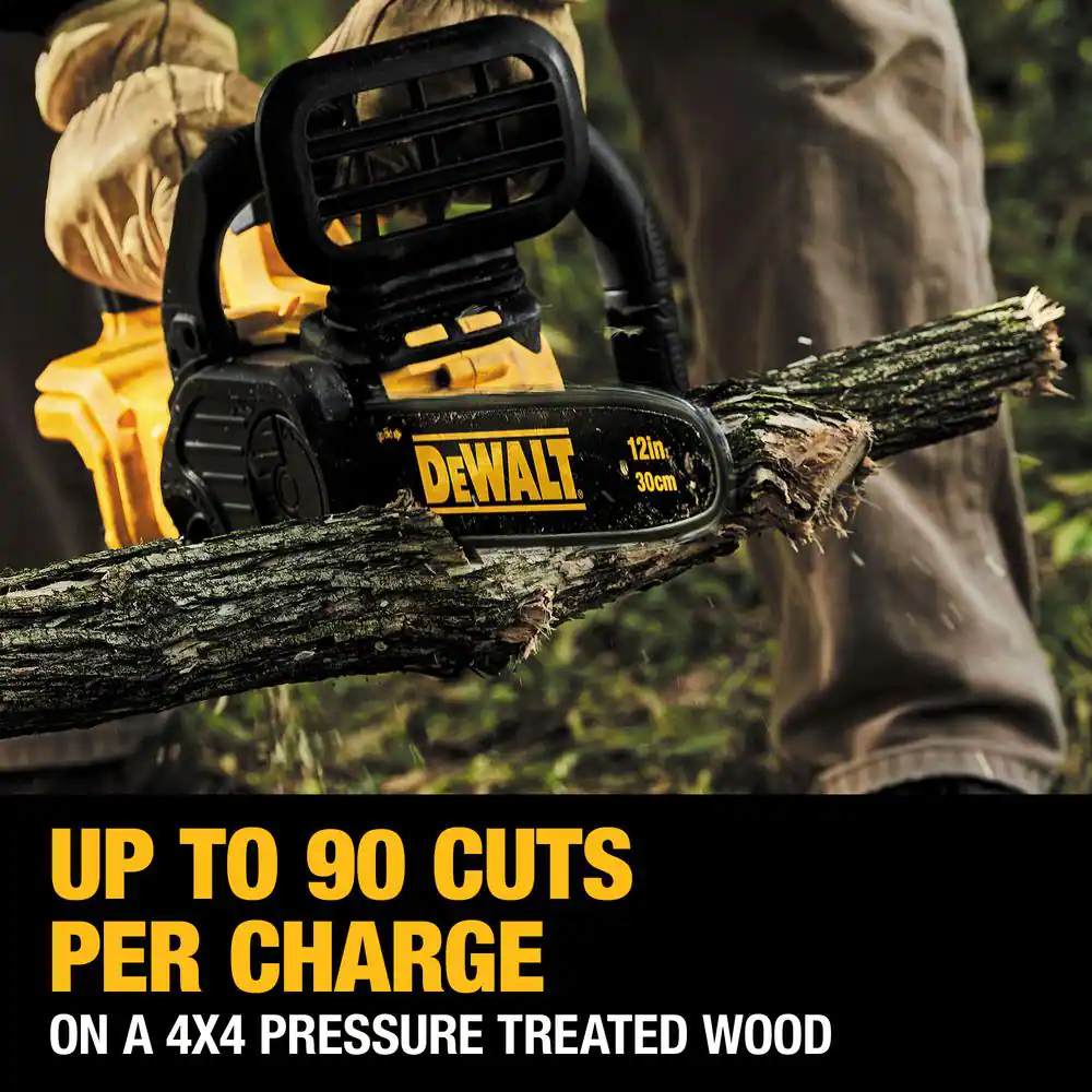 DEWALT DCCS620P1 12 in. 20V MAX Lithium-Ion Cordless Brushless Chainsaw with (1) 5.0Ah Battery and Charger Included