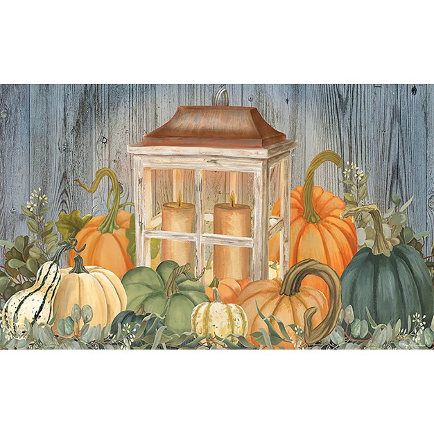 Briarwood Lane Autumn x27 s Glow Lantern Primitive Doormat Fall Pumpk