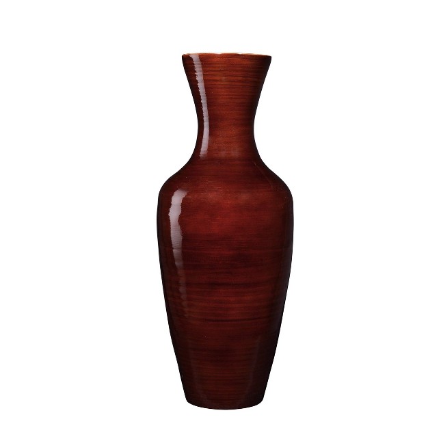 Tall Decorative Bamboo Jar Vase For Silk Plants Flowers And Filler D cor Brown