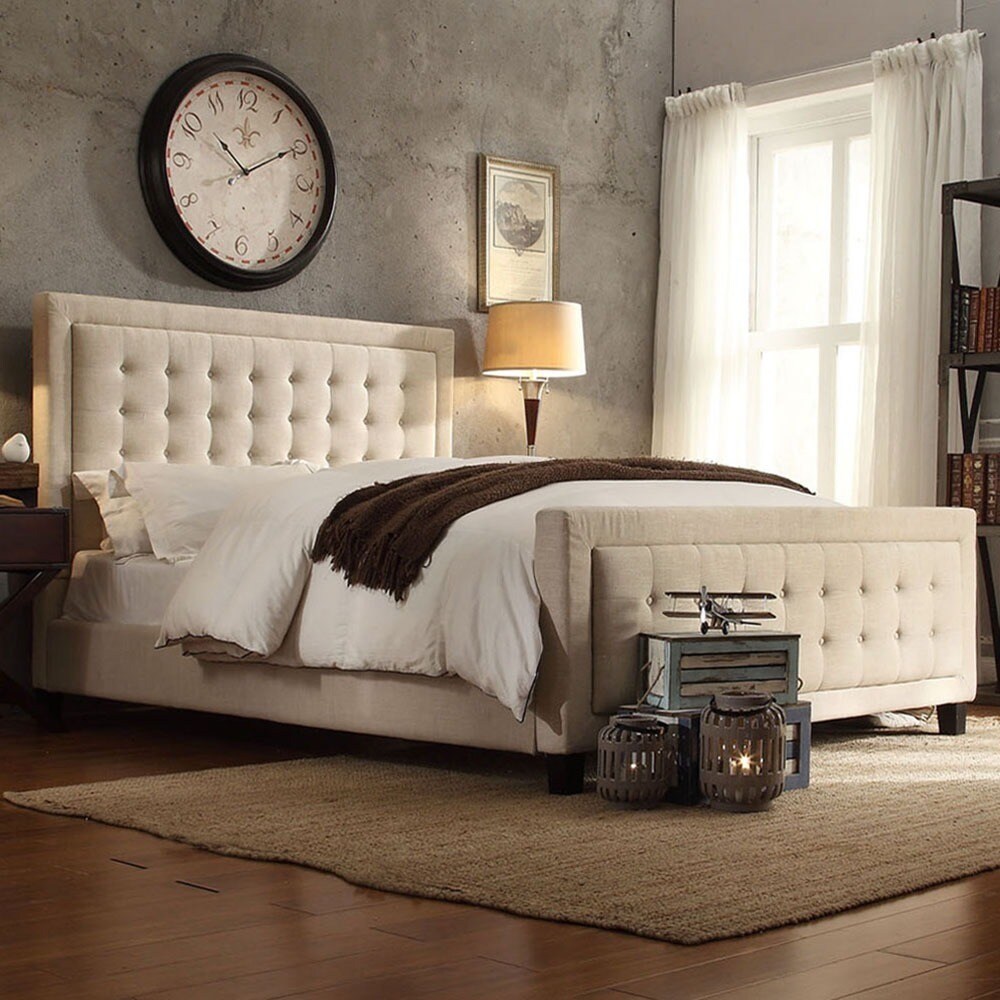 Bellevista Square Button tufted Upholstered Bed by iNSPIRE Q Bold