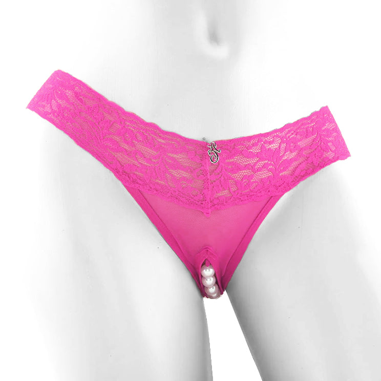 Stimulating Panties with Pearl Pleasure Beads Pink in M/L