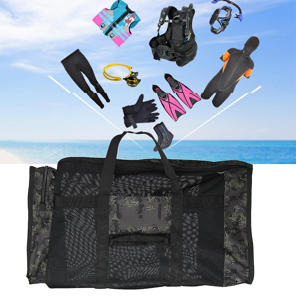 105l High Capacity Double Zipper Outdoor Diving Equipment Bag Swimming Supplies Flipper Handbagforest Camouflage 105l