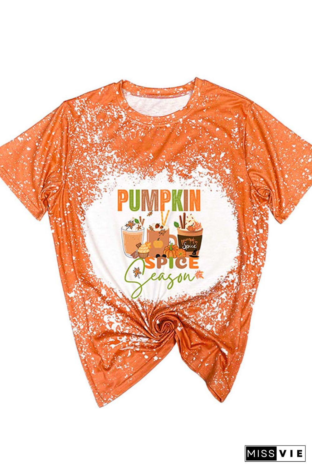 Pumpkin Spice Season,Fall Bleached Graphic Tee Wholesale