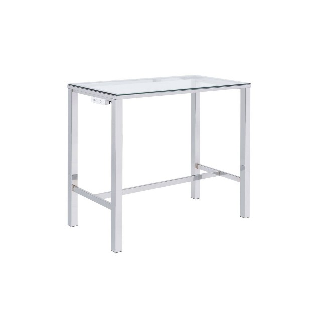 Gadgsetstore Multipurpose Bar Dining Table Set White chrome