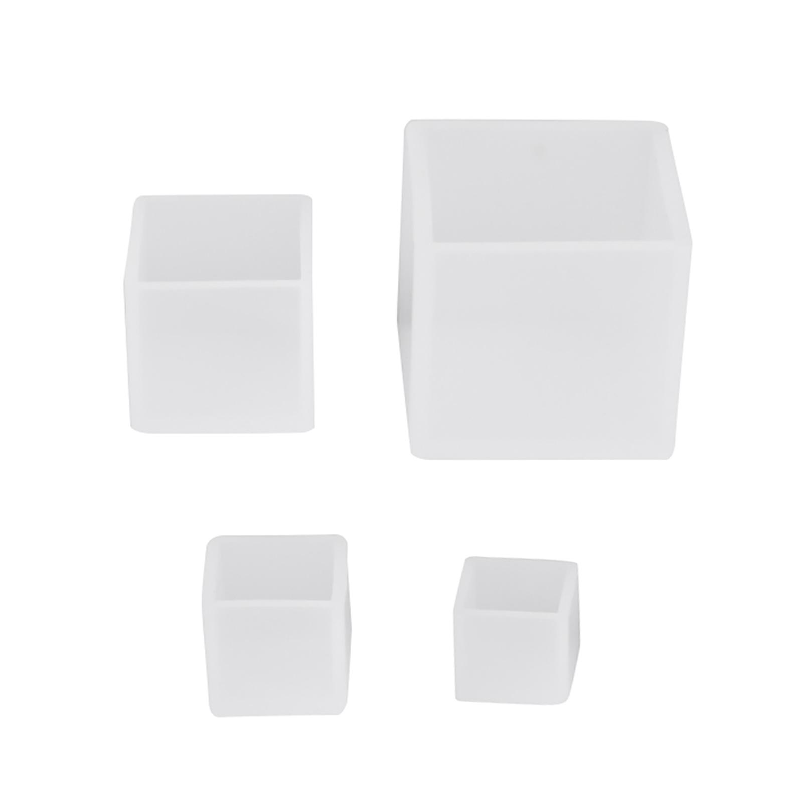 4 Pcs Different Sizes Square Silicone Epoxy Resin Molds For Diy Ornaments Crafts